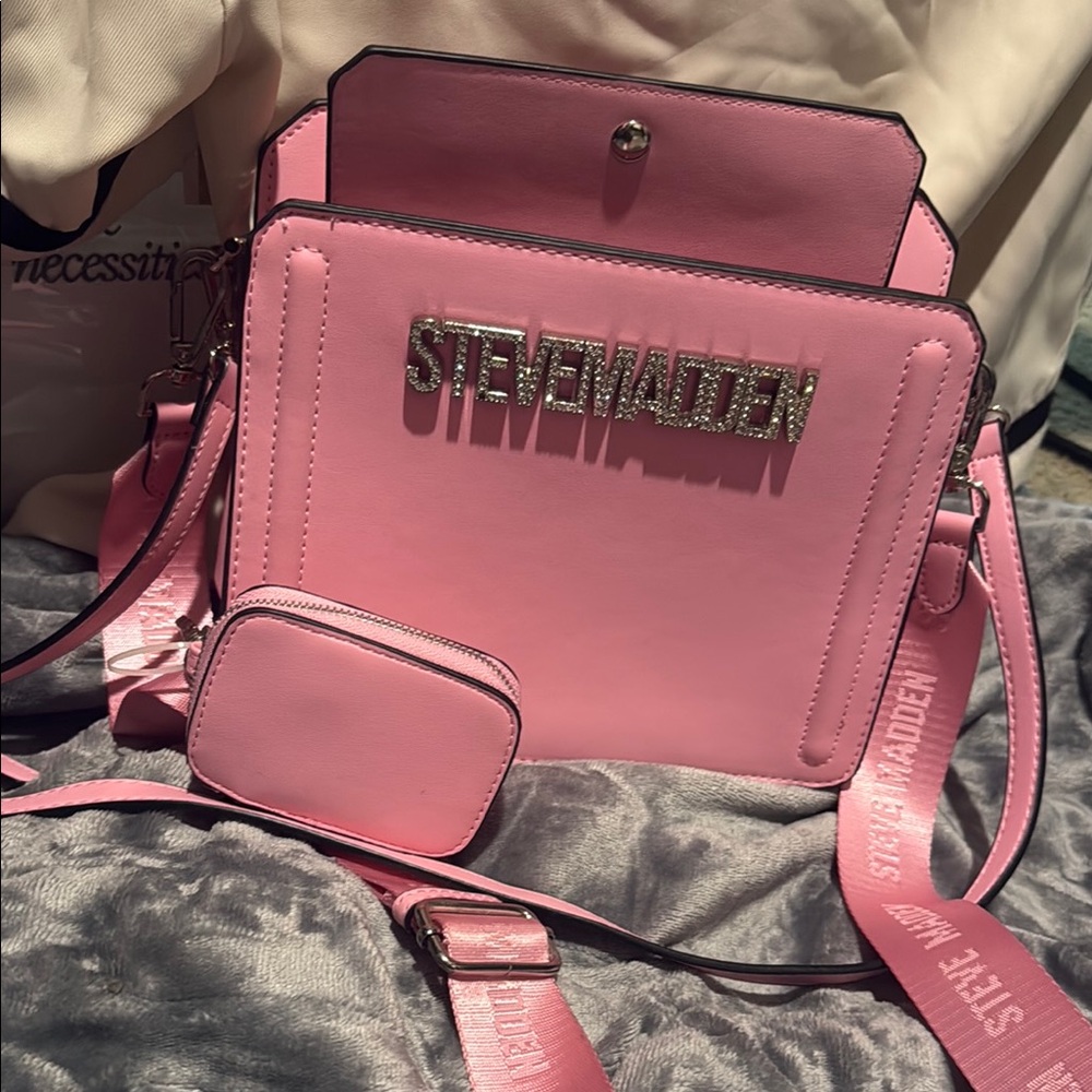 Steve Madden Pink Crossbody Bag with Metallic Accents